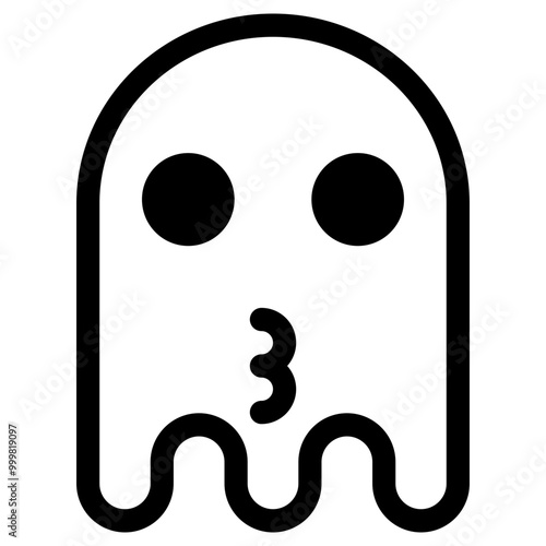 Ghost Emoji Emoticon. Simple Soul Smiley Illustration Vector.