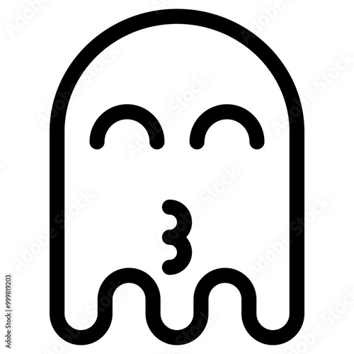 Ghost Emoji Emoticon. Simple Soul Smiley Illustration Vector.
