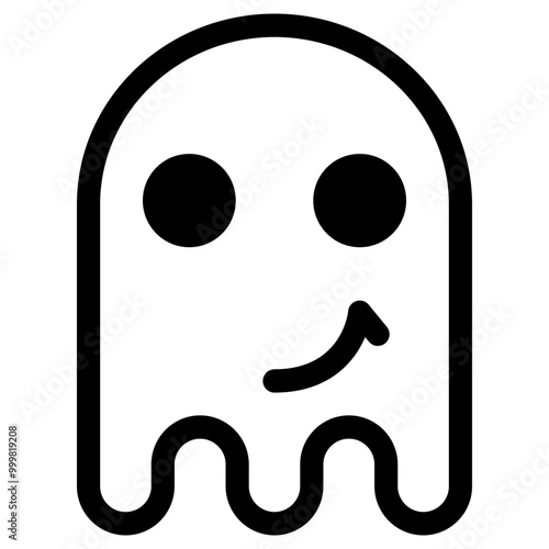 Ghost Emoji Emoticon. Simple Soul Smiley Illustration Vector.