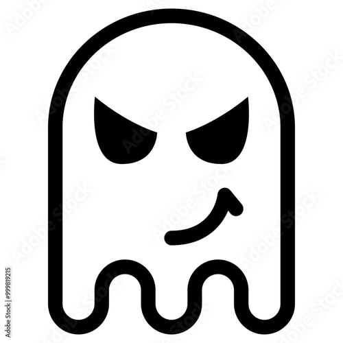 Ghost Emoji Emoticon. Simple Soul Smiley Illustration Vector.
