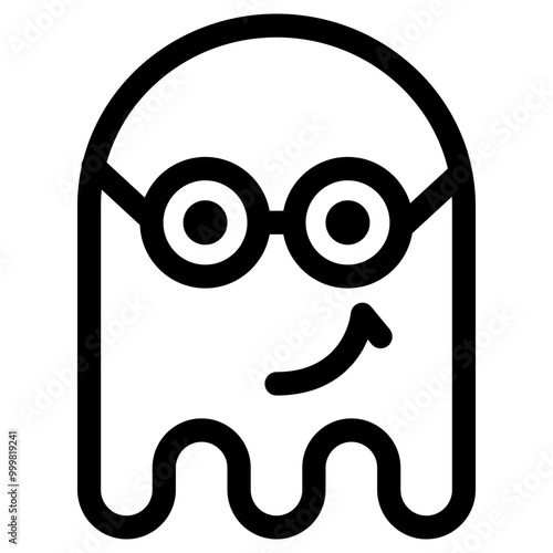 Ghost emoji icon. Simple emoticon vector illustration sign symbol Halloween.