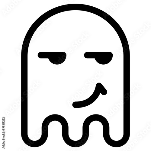 Ghost emoji icon. Simple emoticon vector illustration sign symbol Halloween.