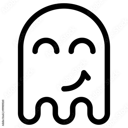 Ghost emoji icon. Simple emoticon vector illustration sign symbol Halloween.