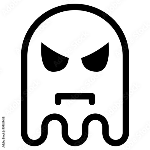 Ghost emoji icon. Simple emoticon vector illustration sign symbol Halloween.