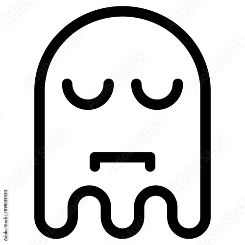 Ghost emoji icon. Simple emoticon vector illustration sign symbol Halloween.