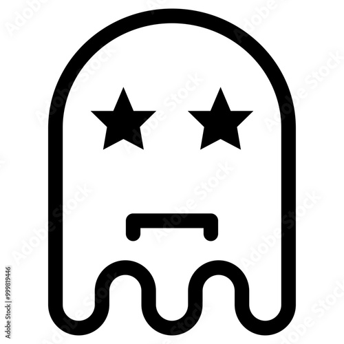 Ghost emoji icon. Simple emoticon vector illustration sign symbol Halloween.