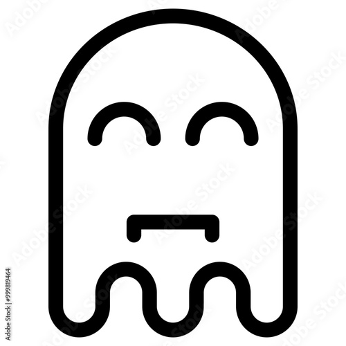 Ghost emoji icon. Simple emoticon vector illustration sign symbol Halloween.