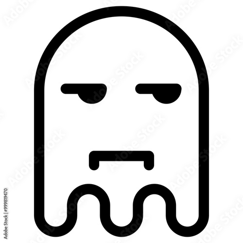 Ghost emoji icon. Simple emoticon vector illustration sign symbol Halloween.