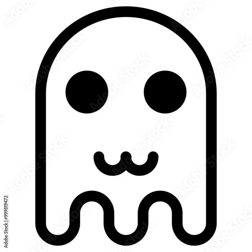 Ghost emoji icon. Simple emoticon vector illustration sign symbol Halloween.