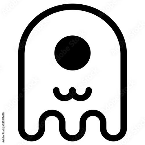 Ghost emoji icon. Simple emoticon vector illustration sign symbol Halloween.