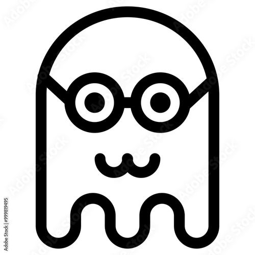 Ghost emoji icon. Simple emoticon vector illustration sign symbol Halloween.