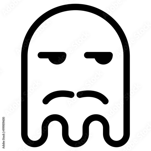 Ghost emoji icon. Simple emoticon vector illustration sign symbol Halloween.