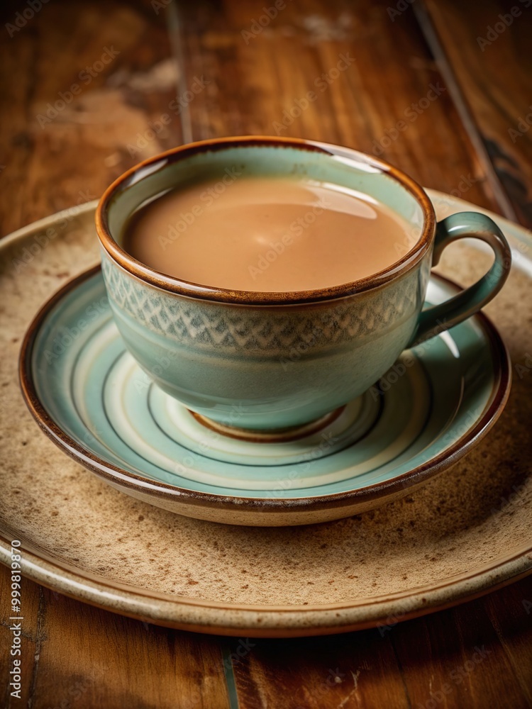 A beautifully crafted cup of coffee on a rustic wooden table, inviting warmth for a cozy afternoon moment A beautifully crafted cup of coffee on a rustic wooden table, inviting warmth for a cozy afternoon moment