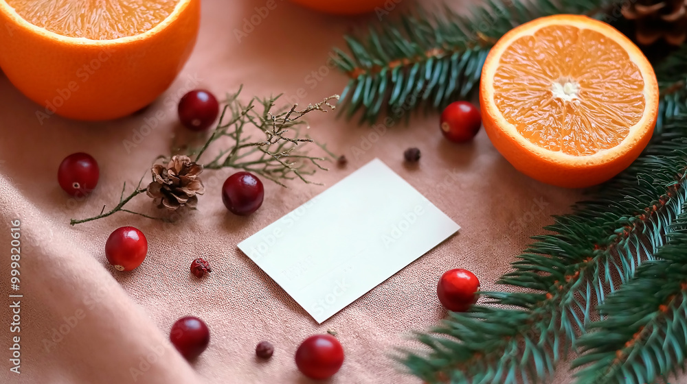 Obraz premium Christmas background. Gift, tree, on wooden background with copyspace, greeting card