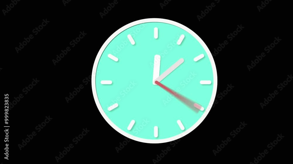 blue clock icon with moving arrow in 12 hour loop. Stopwatch animation. Alpha channel Wall clock. on a black background 18:05 TimeLapse blue clock icon with moving arrow in 12 hour loop. Stopwatch animation. Alpha channel Wall clock. on a black background 18:05 TimeLapse