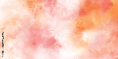 Abstract watercolor background with effect. Abstract colorful background. Red pink and sky cloud watercolor background.