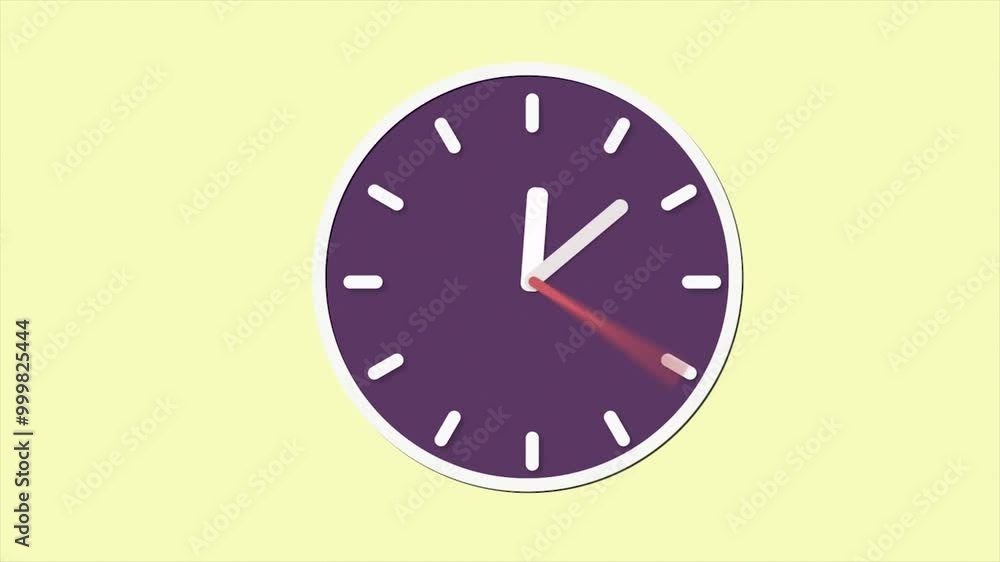 purple clock icon with moving arrow in 12 hour loop. Stopwatch animation. Alpha channel Wall clock on a beige background 18:05 TimeLapse purple clock icon with moving arrow in 12 hour loop. Stopwatch animation. Alpha channel Wall clock on a beige background 18:05 TimeLapse