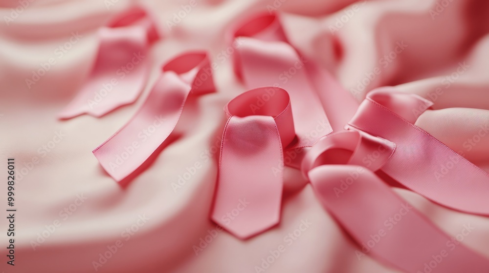 Pink Ribbons on Satin