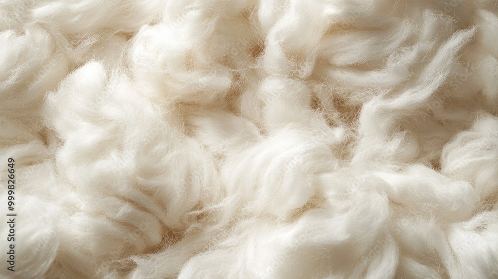 Close-up of natural cotton plant fibers, showing soft texture and fluff, ideal for a soothing wallpaper with copy space for design elements Close-up of natural cotton plant fibers, showing soft texture and fluff, ideal for a soothing wallpaper with copy space for design elements
