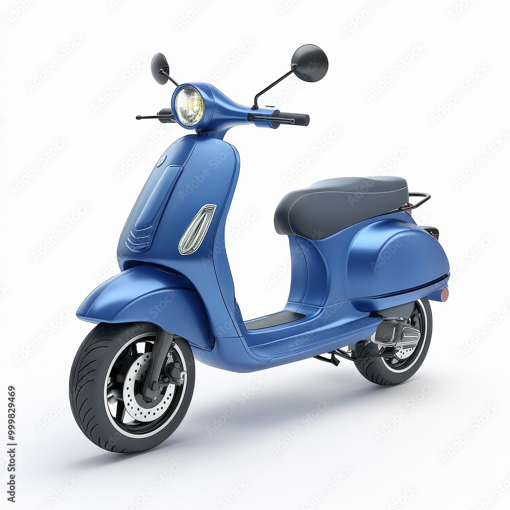retro electric scooter on white background retro electric scooter on white background