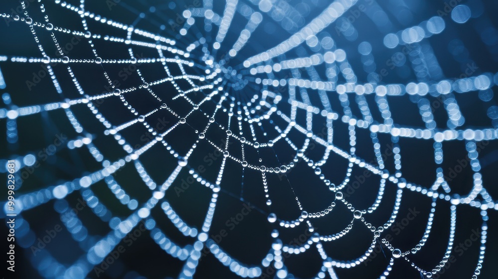 Naklejka premium Close-Up of Fibonacci Pattern in Spider Web