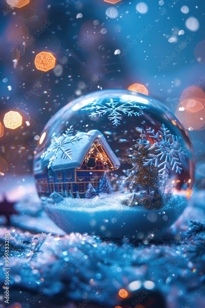A Miniature Winter Wonderland Encased in a Glass Sphere A Miniature Winter Wonderland Encased in a Glass Sphere