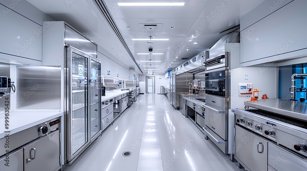 Artificial meat production facility, future of food tech: A state-of-the-art facility produces lab-grown meat, showcasing the future of food technology where sustainability and innovation meet. Artificial meat production facility, future of food tech: A state-of-the-art facility produces lab-grown meat, showcasing the future of food technology where sustainability and innovation meet.