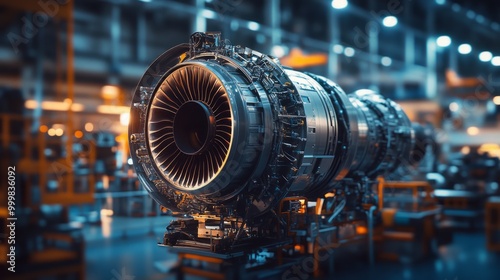 Aviation Engine in Factory