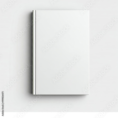 Clean and minimalist white book cover mockup with white gray background 