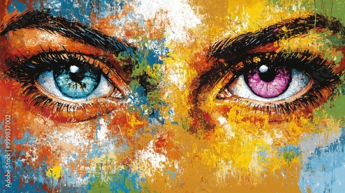 Colorful Anime Eyes Poster Design for Art Lovers