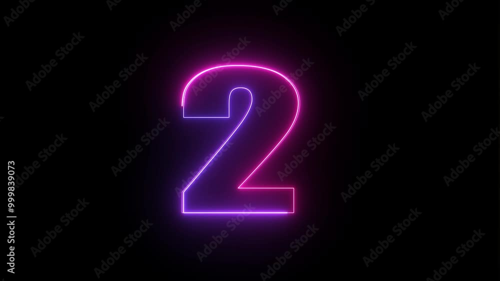 Glowing Neon english Animated Number purple and blue Color Looping Trending Glowing Neon Numeric Number 2. Educational mathematics concept with neon letters with black background. Glowing Neon english Animated Number purple and blue Color Looping Trending Glowing Neon Numeric Number 2. Educational mathematics concept with neon letters with black background.