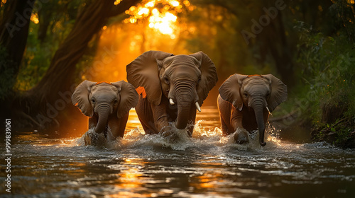 African Elephant Family Run...