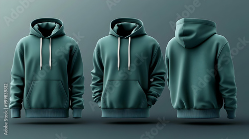 Green Hoodie Mockup - Front...