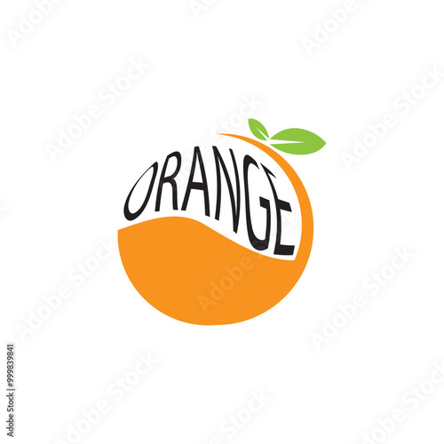 orange fruit logo icon vector illustration