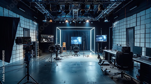 Volumetric video capture studio, next-gen content creation: A futuristic studio captures volumetric video, allowing creators to produce immersive, 3D content for the next generation of entertainment 
