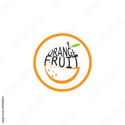 orange fruit logo icon vector illustration