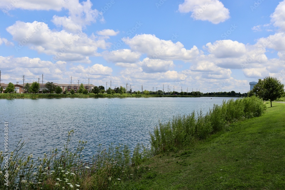 The peaceful lake in the country on a sunny day. The peaceful lake in the country on a sunny day.