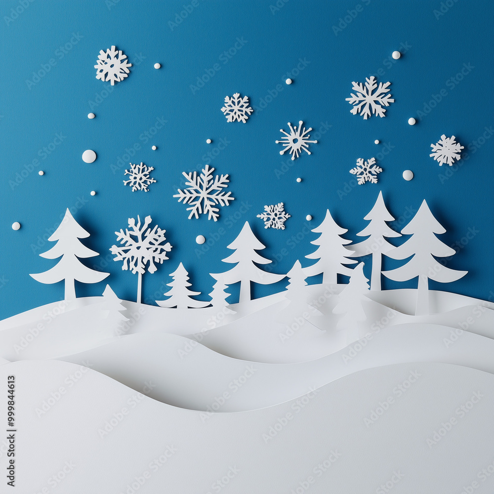 Christmas winter landscape with snow and christmas trees. Flat lay
Christmas winter landscape with snow and christmas trees. Flat lay