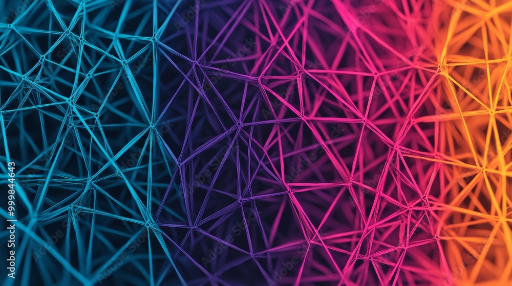 Abstract Geometric Network D Polygonal Gradient Lines Pattern Structure Abstract Geometric Network D Polygonal Gradient Lines Pattern Structure