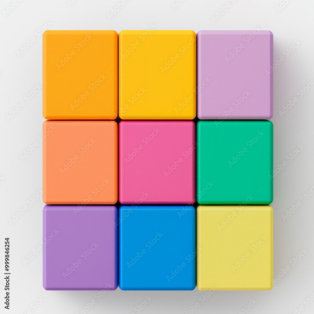Colorful Square Blocks Abstract Background Colorful Square Blocks Abstract Background