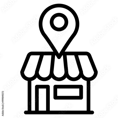 market location outline icon and illustration