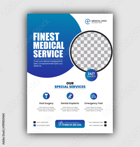 Medical Healthcare Flyer Design Template, Or Brochure Cover Design Template