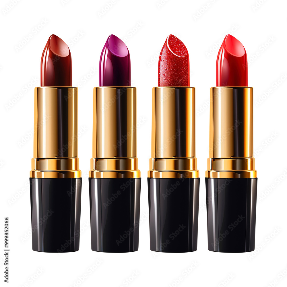 Obraz premium set of lipsticks isolated on transparent background remove png, clipping path