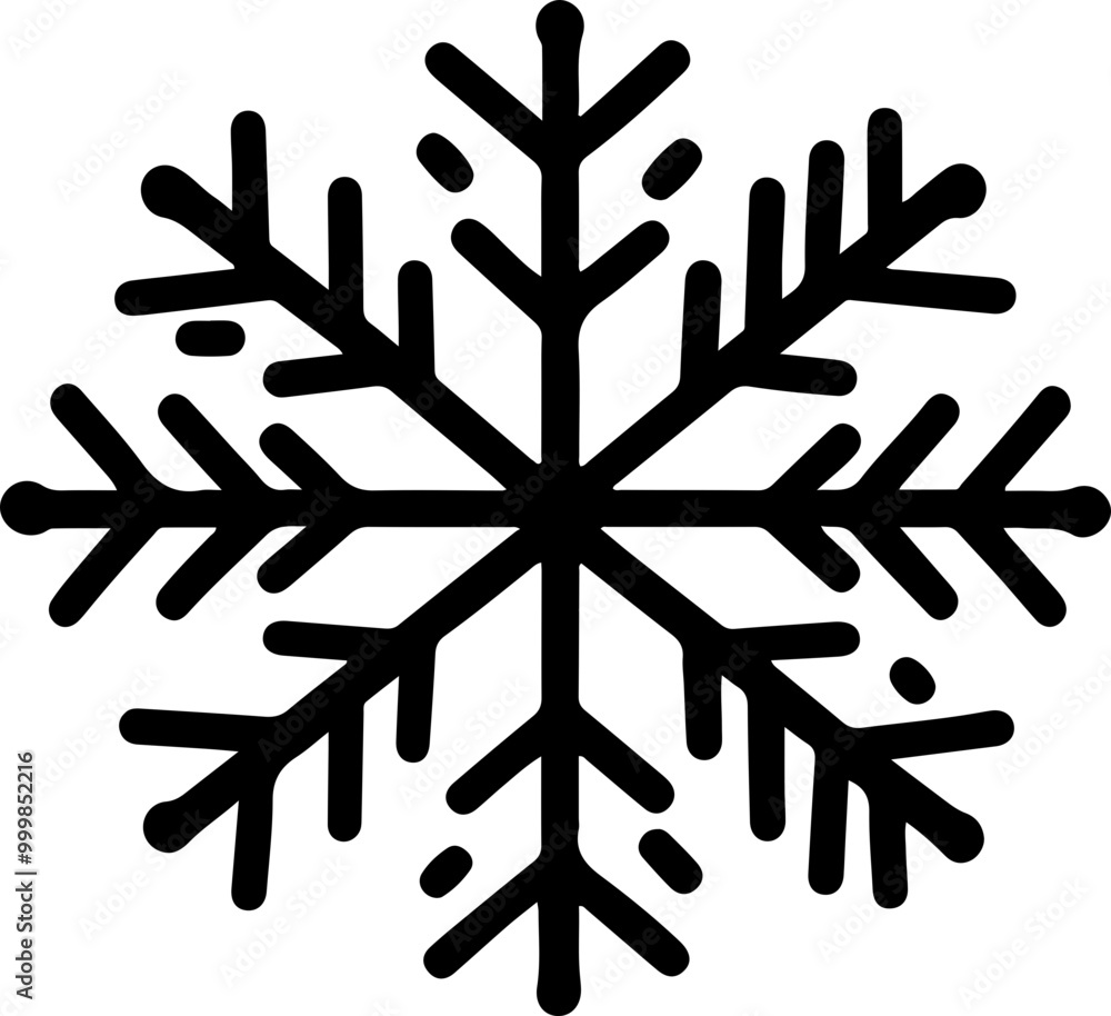 Stylized Vector Snowflake Design for Winter Themes Stylized Vector Snowflake Design for Winter Themes