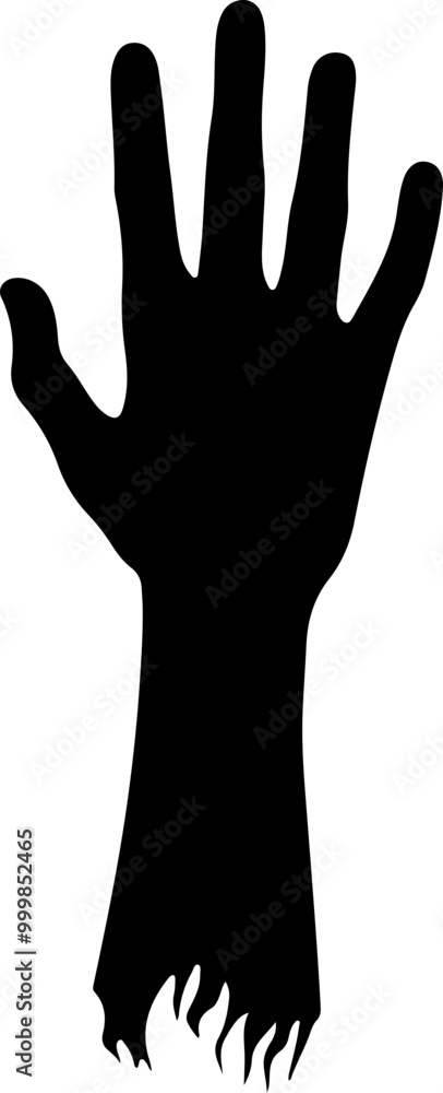 Silhouette of a Hand with Grasping Fingers Silhouette of a Hand with Grasping Fingers