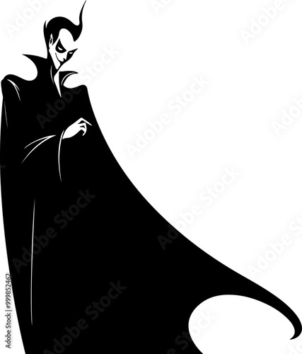 Elegant Villain in Dark Cloak Silhouette