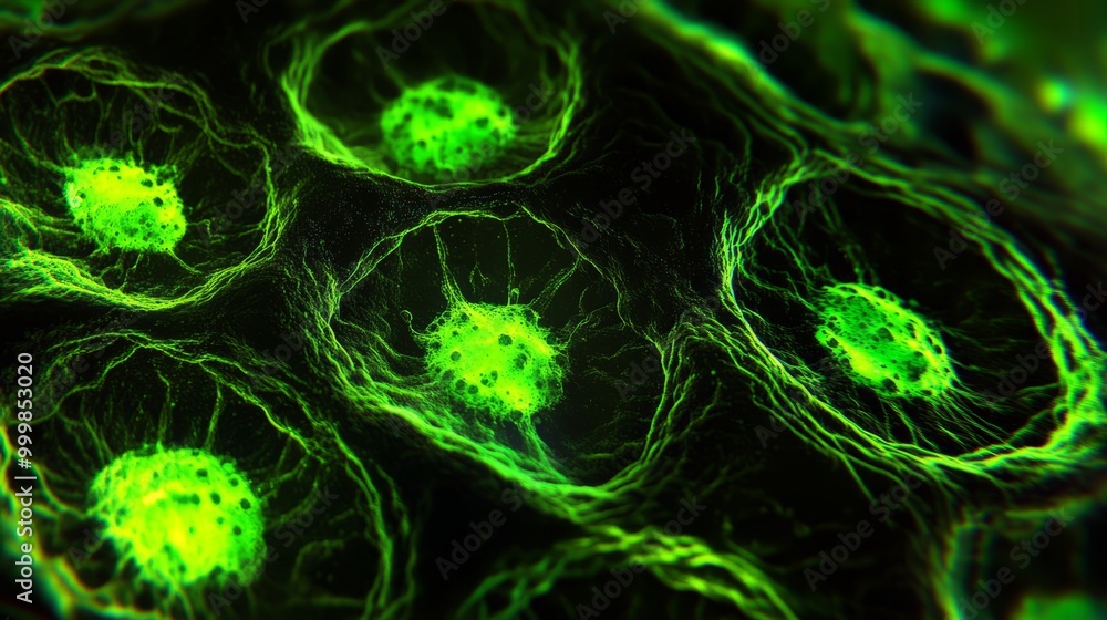 Microscopic Green Cells Microscopic Green Cells