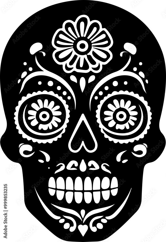 Decorative Sugar Skull with Floral Patterns Decorative Sugar Skull with Floral Patterns