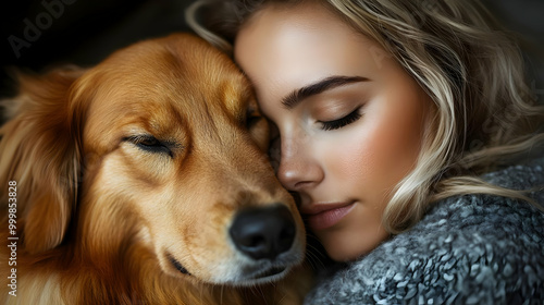 Sleeping Dog & Woman, a Mom...