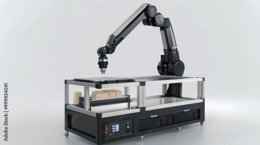 Robotic machinery designed for small businesses, compact yet powerful, for assembly, sorting, and packaging tasks. Robotic machinery designed for small businesses, compact yet powerful, for assembly, sorting, and packaging tasks.